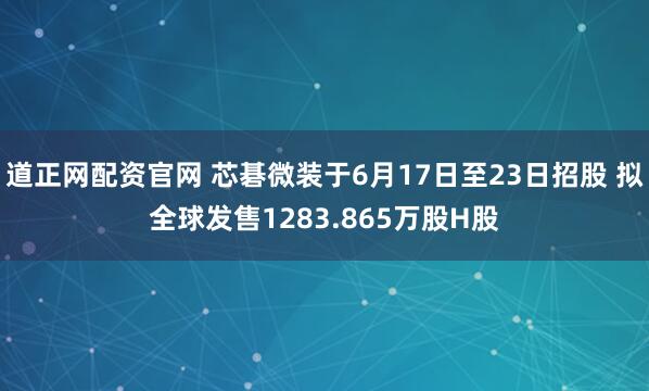 道正网配资官网 芯碁微装于6月17日至23日招股 拟全球发售1283.865万股H股
